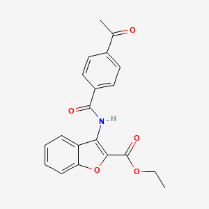 molecular formula C20H17NO5 B2437690 Ethyl 3-(4-acetylbenzamido)benzofuran-2-carboxylate CAS No. 477501-44-3