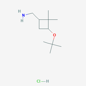 molecular formula C11H24ClNO B2437694 (3-(tert-Butoxy)-2,2-dimethylcyclobutyl)methanamine hydrochloride CAS No. 2228825-11-2