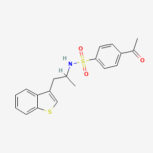 molecular formula C19H19NO3S2 B2437700 4-乙酰-N-(1-(苯并[b]噻吩-3-基)丙烷-2-基)苯磺酰胺 CAS No. 2034392-46-4