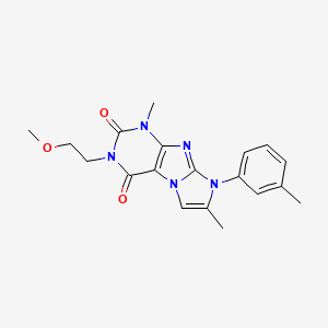 molecular formula C19H21N5O3 B2437703 3-(2-甲氧基乙基)-1,7-二甲基-8-(间甲苯基)-1H-咪唑并[2,1-f]嘌呤-2,4(3H,8H)-二酮 CAS No. 896847-97-5