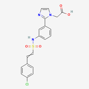 molecular formula C19H16ClN3O4S B2437736 2-(2-{3-[2-(4-chlorophenyl)ethenesulfonamido]phenyl}-1H-imidazol-1-yl)acetic acid CAS No. 1424358-92-8