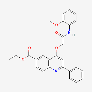 molecular formula C27H24N2O5 B2437753 Ethyl 4-{2-[(2-methoxyphenyl)amino]-2-oxoethoxy}-2-phenylquinoline-6-carboxylate CAS No. 1114835-46-9
