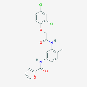 molecular formula C20H16Cl2N2O4 B243776 N-(3-{[(2,4-dichlorophenoxy)acetyl]amino}-4-methylphenyl)-2-furamide 
