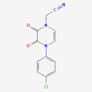 molecular formula C12H8ClN3O2 B2437795 [4-(4-chlorophenyl)-2,3-dioxo-3,4-dihydropyrazin-1(2H)-yl]acetonitrile CAS No. 1226456-14-9