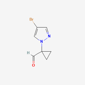 molecular formula C7H7BrN2O B2437796 1-(4-Bromopyrazol-1-yl)cyclopropane-1-carbaldehyde CAS No. 2490401-76-6