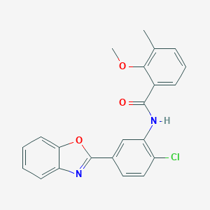 molecular formula C22H17ClN2O3 B243780 N-[5-(1,3-benzoxazol-2-yl)-2-chlorophenyl]-2-methoxy-3-methylbenzamide 