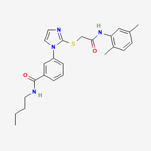 molecular formula C24H28N4O2S B2437809 N-butyl-3-(2-((2-((2,5-dimethylphenyl)amino)-2-oxoethyl)thio)-1H-imidazol-1-yl)benzamide CAS No. 1115371-64-6