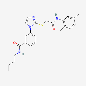 molecular formula C24H28N4O2S B2437809 N-丁基-3-(2-((2-((2,5-二甲基苯基)氨基)-2-氧代乙基)硫代)-1H-咪唑-1-基)苯甲酰胺 CAS No. 1115371-64-6