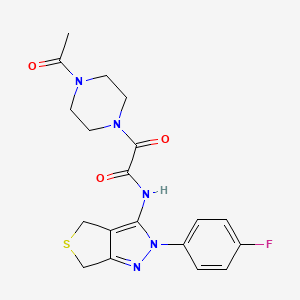 molecular formula C19H20FN5O3S B2437815 2-(4-乙酰哌嗪-1-基)-N-[2-(4-氟苯基)-4,6-二氢噻吩并[3,4-c]吡唑-3-基]-2-氧代乙酰胺 CAS No. 899969-90-5