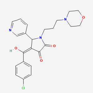 molecular formula C23H24ClN3O4 B2437816 4-(4-chlorobenzoyl)-3-hydroxy-1-(3-morpholinopropyl)-5-(pyridin-3-yl)-1H-pyrrol-2(5H)-one CAS No. 380159-12-6