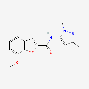 molecular formula C15H15N3O3 B2437820 N-(1,3-dimethyl-1H-pyrazol-5-yl)-7-methoxybenzofuran-2-carboxamide CAS No. 1020454-35-6