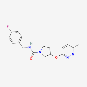 molecular formula C17H19FN4O2 B2437830 N-(4-氟苄基)-3-((6-甲基吡哒嗪-3-基)氧基)吡咯烷-1-甲酰胺 CAS No. 2034222-78-9