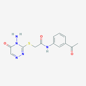 molecular formula C13H13N5O3S B2437832 N-(3-acetylphenyl)-2-[(4-amino-5-oxo-4,5-dihydro-1,2,4-triazin-3-yl)sulfanyl]acetamide CAS No. 905769-55-3