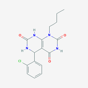 molecular formula C16H17ClN4O3 B2437834 1-Butyl-5-(2-Chlorphenyl)-5,6-Dihydropyrimido[4,5-d]pyrimidin-2,4,7(1H,3H,8H)-trion CAS No. 1172470-16-4