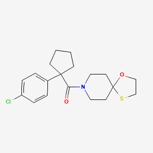 (1-(4-Chlorophenyl)cyclopentyl)(1-oxa-4-thia-8-azaspiro[4.5]decan-8-yl)methanone