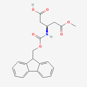 molecular formula C21H21NO6 B2437838 (3S)-3-({[(9H-荧蒽-9-基)甲氧基]羰基}氨基)-5-甲氧基-5-氧代戊酸 CAS No. 2219353-88-3