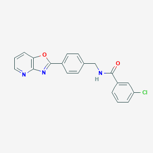 molecular formula C20H14ClN3O2 B243784 3-chloro-N-(4-[1,3]oxazolo[4,5-b]pyridin-2-ylbenzyl)benzamide 