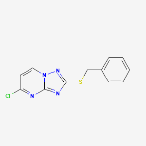 molecular formula C12H9ClN4S B2437841 2-(Benzylthio)-5-chloro-[1,2,4]triazolo[1,5-a]pyrimidine CAS No. 98968-28-6