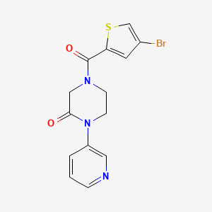 molecular formula C14H12BrN3O2S B2437842 4-(4-Bromothiophene-2-carbonyl)-1-(pyridin-3-yl)piperazin-2-one CAS No. 2097934-27-3