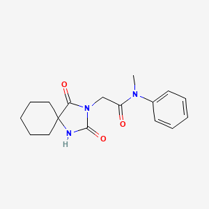 molecular formula C17H21N3O3 B2437843 2-(2,4-二氧代-1,3-二氮杂螺[4.5]癸-3-基)-N-甲基-N-苯基乙酰胺 CAS No. 756846-66-9