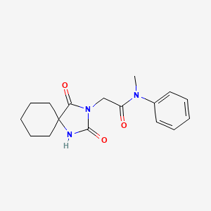 molecular formula C17H21N3O3 B2437843 2-(2,4-dioxo-1,3-diazaspiro[4.5]decan-3-yl)-N-methyl-N-phenylacetamide CAS No. 756846-66-9