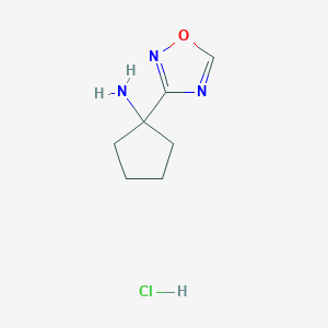molecular formula C7H12ClN3O B2437846 1-(1,2,4-Oxadiazol-3-yl)cyclopentan-1-amine hydrochloride CAS No. 2138131-86-7