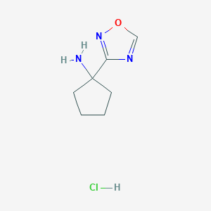 molecular formula C7H12ClN3O B2437846 1-(1,2,4-恶二唑-3-基)环戊烷-1-胺盐酸盐 CAS No. 2138131-86-7