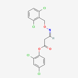 molecular formula C16H11Cl4NO3 B2437855 2,4-Dichlorophenyl 3-{[(2,6-dichlorobenzyl)oxy]imino}propanoate CAS No. 338395-32-7