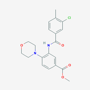 molecular formula C20H21ClN2O4 B243786 Methyl 3-[(3-chloro-4-methylbenzoyl)amino]-4-(4-morpholinyl)benzoate 