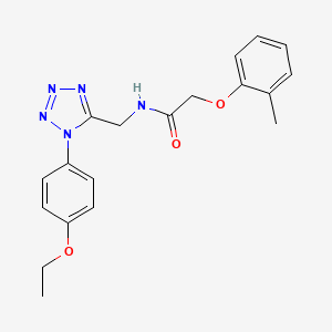 molecular formula C19H21N5O3 B2437861 N-((1-(4-ethoxyphenyl)-1H-tetrazol-5-yl)methyl)-2-(o-tolyloxy)acetamide CAS No. 1005292-36-3