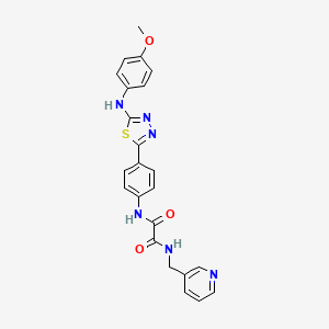 molecular formula C23H20N6O3S B2437862 N1-(4-(5-((4-methoxyphenyl)amino)-1,3,4-thiadiazol-2-yl)phenyl)-N2-(pyridin-3-ylmethyl)oxalamide CAS No. 1021134-29-1