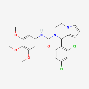 molecular formula C23H23Cl2N3O4 B2437864 1-(2,4-dichlorophenyl)-N-(3,4,5-trimethoxyphenyl)-3,4-dihydropyrrolo[1,2-a]pyrazine-2(1H)-carboxamide CAS No. 900002-12-2