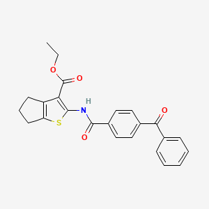 molecular formula C24H21NO4S B2437866 ethyl 2-(4-benzoylbenzamido)-5,6-dihydro-4H-cyclopenta[b]thiophene-3-carboxylate CAS No. 313252-31-2