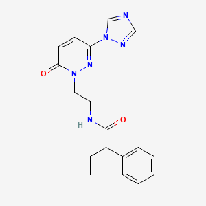 molecular formula C18H20N6O2 B2437867 N-(2-(6-oxo-3-(1H-1,2,4-triazol-1-yl)pyridazin-1(6H)-yl)ethyl)-2-phenylbutanamide CAS No. 1448057-04-2