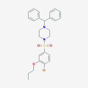 1-(4-Bromo-3-propoxybenzenesulfonyl)-4-(diphenylmethyl)piperazine