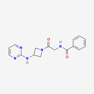 N-(2-oxo-2-(3-(pyrimidin-2-ylamino)azetidin-1-yl)ethyl)benzamide
