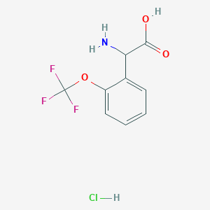 molecular formula C9H9ClF3NO3 B2437876 2-Amino-2-(2-(trifluoromethoxy)phenyl)acetic acid hydrochloride CAS No. 2137469-77-1