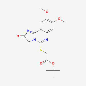 molecular formula C18H21N3O5S B2437878 Tert-butyl 2-[(8,9-dimethoxy-2-oxo-2,3-dihydroimidazo[1,2-c]quinazolin-5-yl)sulfanyl]acetate CAS No. 672949-29-0