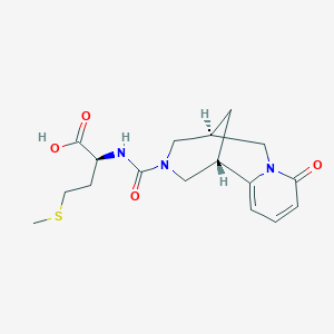 molecular formula C17H23N3O4S B2437879 (S)-4-(methylthio)-2-((1R,5R)-8-oxo-2,3,4,5,6,8-hexahydro-1H-1,5-methanopyrido[1,2-a][1,5]diazocine-3-carboxamido)butanoic acid CAS No. 1173685-50-1