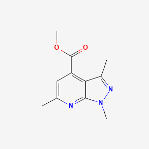 molecular formula C11H13N3O2 B2437880 methyl 1,3,6-trimethyl-1H-pyrazolo[3,4-b]pyridine-4-carboxylate CAS No. 832746-71-1