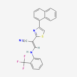 (E)-2-(4-(naphthalen-1-yl)thiazol-2-yl)-3-((2-(trifluoromethyl)phenyl)amino)acrylonitrile
