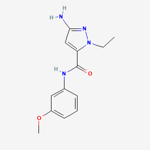 molecular formula C13H16N4O2 B2437890 3-amino-1-ethyl-N-(3-methoxyphenyl)-1H-pyrazole-5-carboxamide CAS No. 1856068-19-3