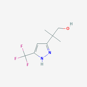 molecular formula C8H11F3N2O B2437897 2-methyl-2-[5-(trifluoromethyl)-1H-pyrazol-3-yl]propan-1-ol CAS No. 212615-85-5