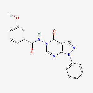 molecular formula C19H15N5O3 B2437898 3-甲氧基-N-(4-氧代-1-苯基-1H-吡唑并[3,4-d]嘧啶-5(4H)-基)苯甲酰胺 CAS No. 899996-18-0