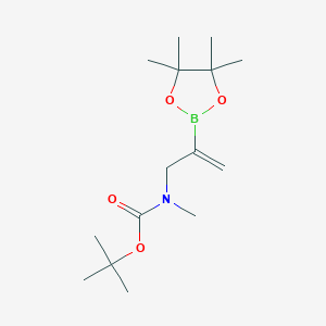 molecular formula C15H28BNO4 B2437900 Tert-butyl N-methyl-N-[2-(4,4,5,5-tetramethyl-1,3,2-dioxaborolan-2-yl)prop-2-enyl]carbamate CAS No. 1648929-99-0