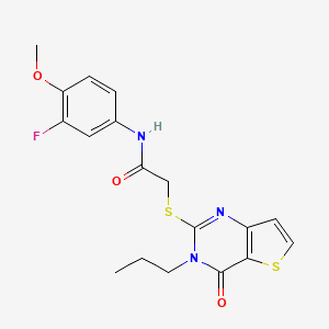 N-(3-fluoro-4-methoxyphenyl)-2-[(4-oxo-3-propyl-3,4-dihydrothieno[3,2-d]pyrimidin-2-yl)sulfanyl]acetamide