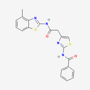 molecular formula C20H16N4O2S2 B2437903 N-(4-{[(4-甲基-1,3-苯并噻唑-2-基)氨基羰基]甲基}-1,3-噻唑-2-基)苯甲酰胺 CAS No. 941984-84-5