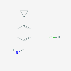 molecular formula C11H16ClN B2437904 1-(4-Cyclopropylphenyl)-N-methylmethanamine;hydrochloride CAS No. 2344685-14-7