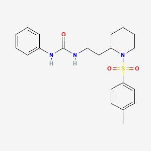 molecular formula C21H27N3O3S B2437917 1-苯基-3-(2-(1-甲苯磺酰哌啶-2-基)乙基)脲 CAS No. 898415-33-3