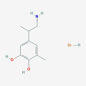 molecular formula C10H16BrNO2 B2437922 5-(1-Aminopropan-2-yl)-3-methylbenzene-1,2-diol;hydrobromide CAS No. 2580248-28-6